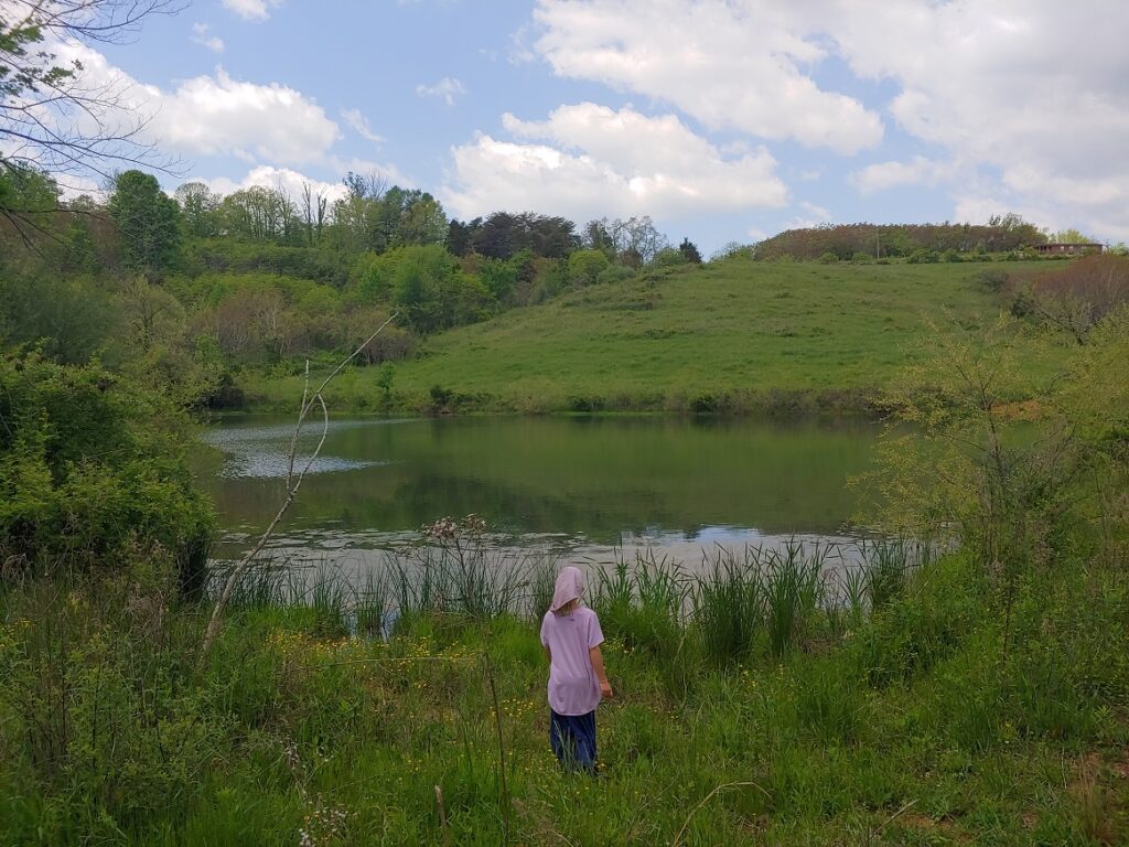 Girl Looking at Pond
